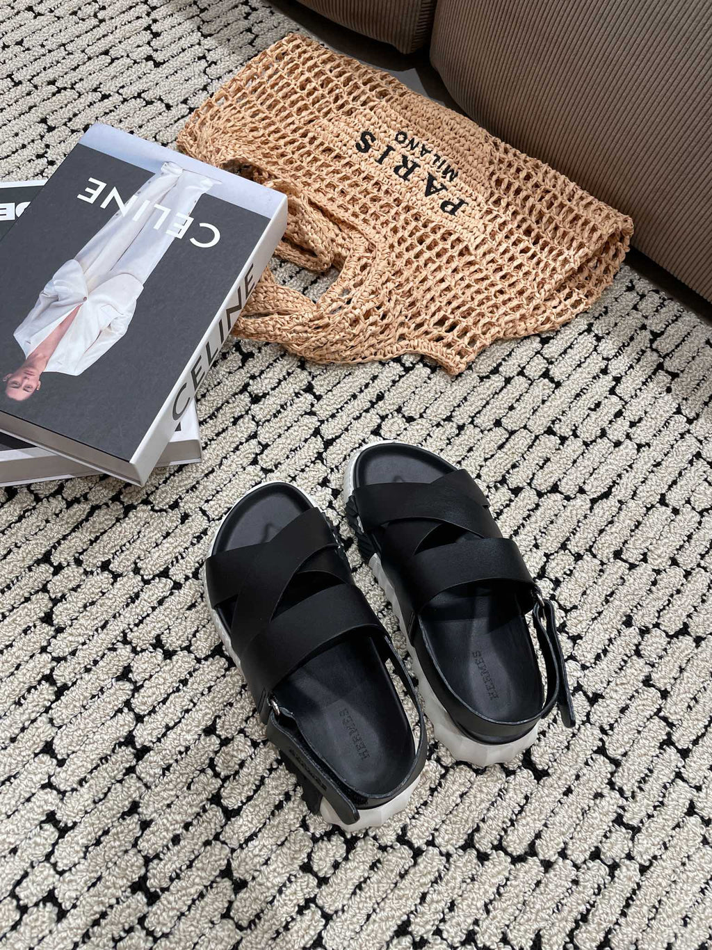 ELECTRIC SANDAL BLACK CALFSKIN