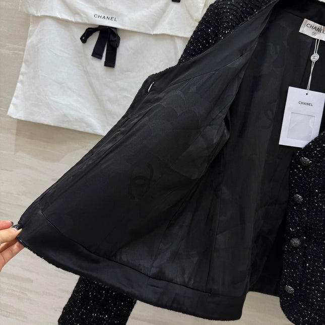 CHANEL 25S SEQUIN-EMBELLISHED TWEED JACKET 476