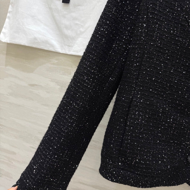 CHANEL 25S SEQUIN-EMBELLISHED TWEED JACKET 476