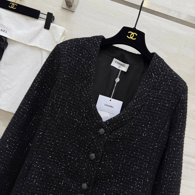 CHANEL 25S SEQUIN-EMBELLISHED TWEED JACKET 476