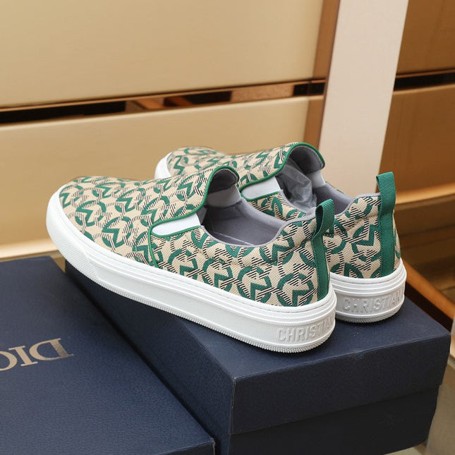 CD SOLAR SLIP-ON BEIGE MIX DARK GREEN FABRIC