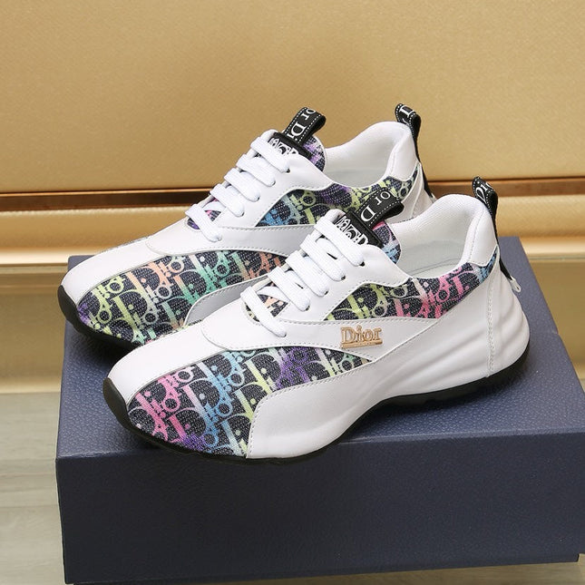 CD LINE SNEAKER WHITE AND RAINBOW CALFSKIN
