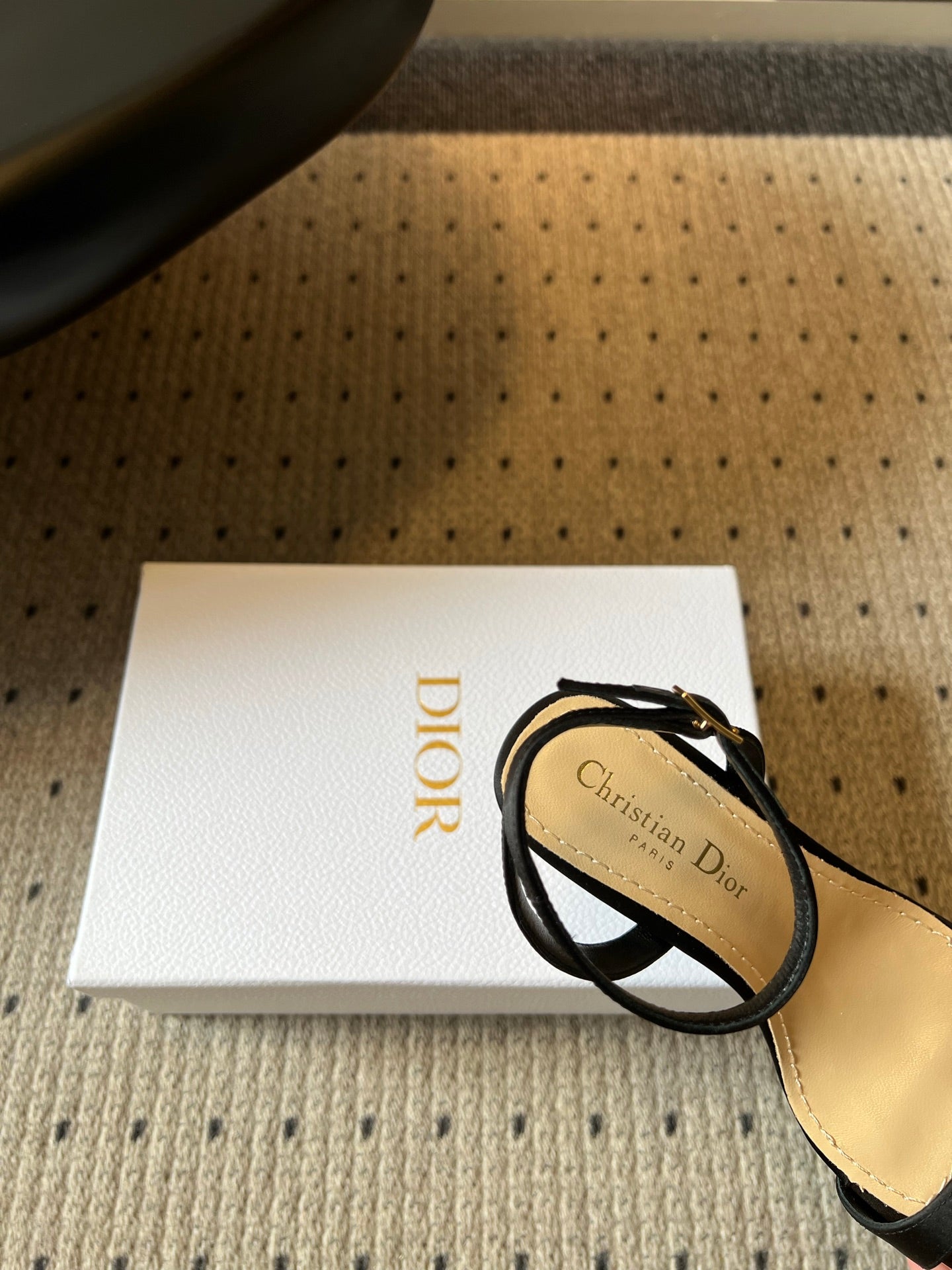 DIOR 26S CRYSTAL HIGH-HEEL SANDALS 80 MM IN BLACK LAMBSKIN AND FABRIC