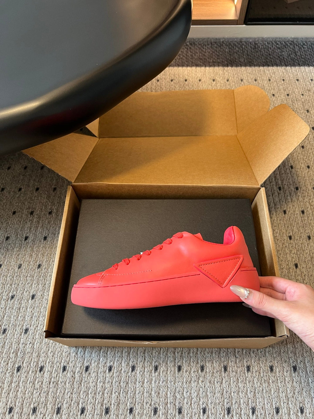 PRADA 26S LACE UP SNEAKERS 40MM IN RED CALFSKIN