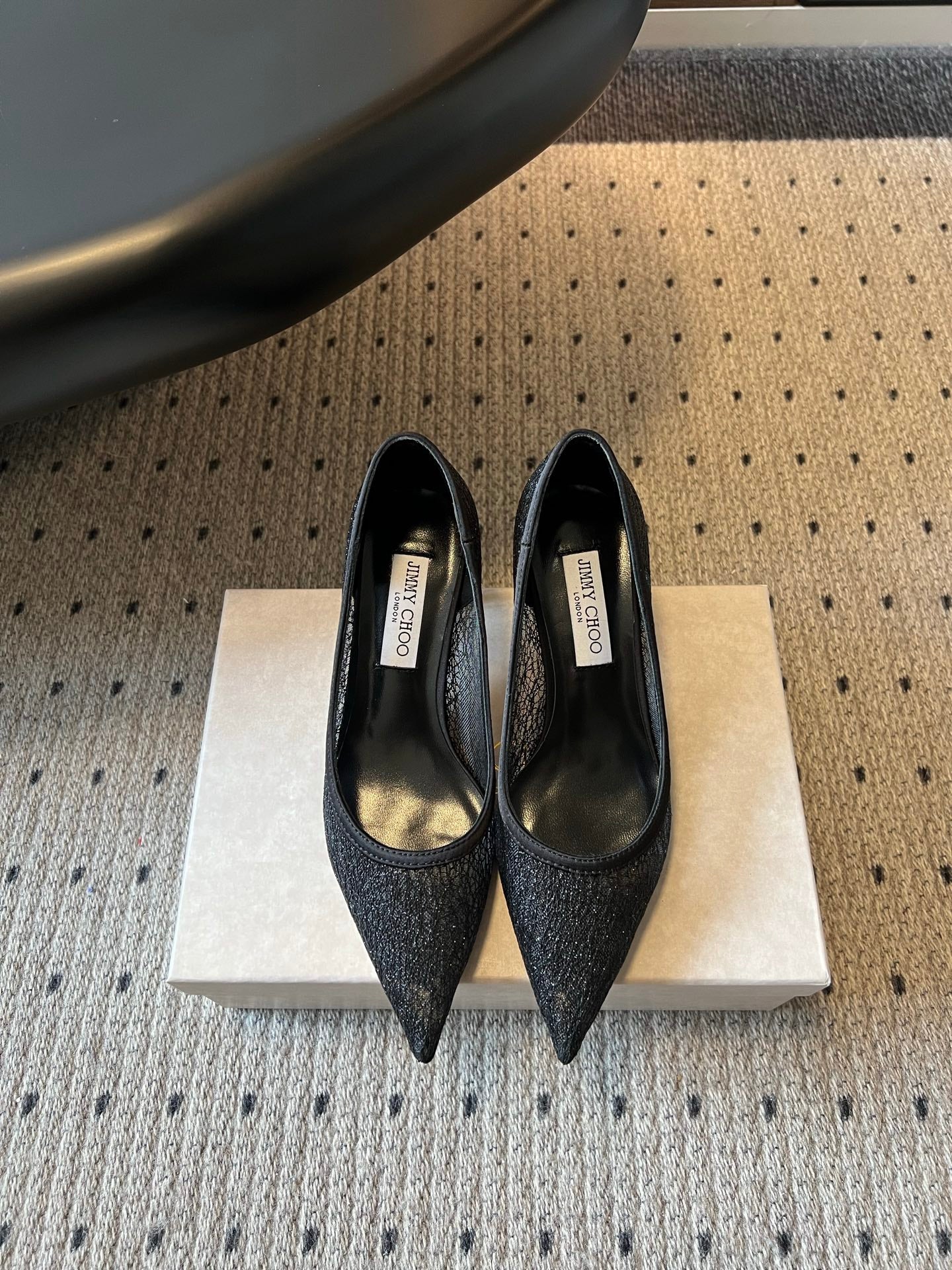 JIMMY CHOO 26S HIGH HEELS 60 MM IN BLACK MESH