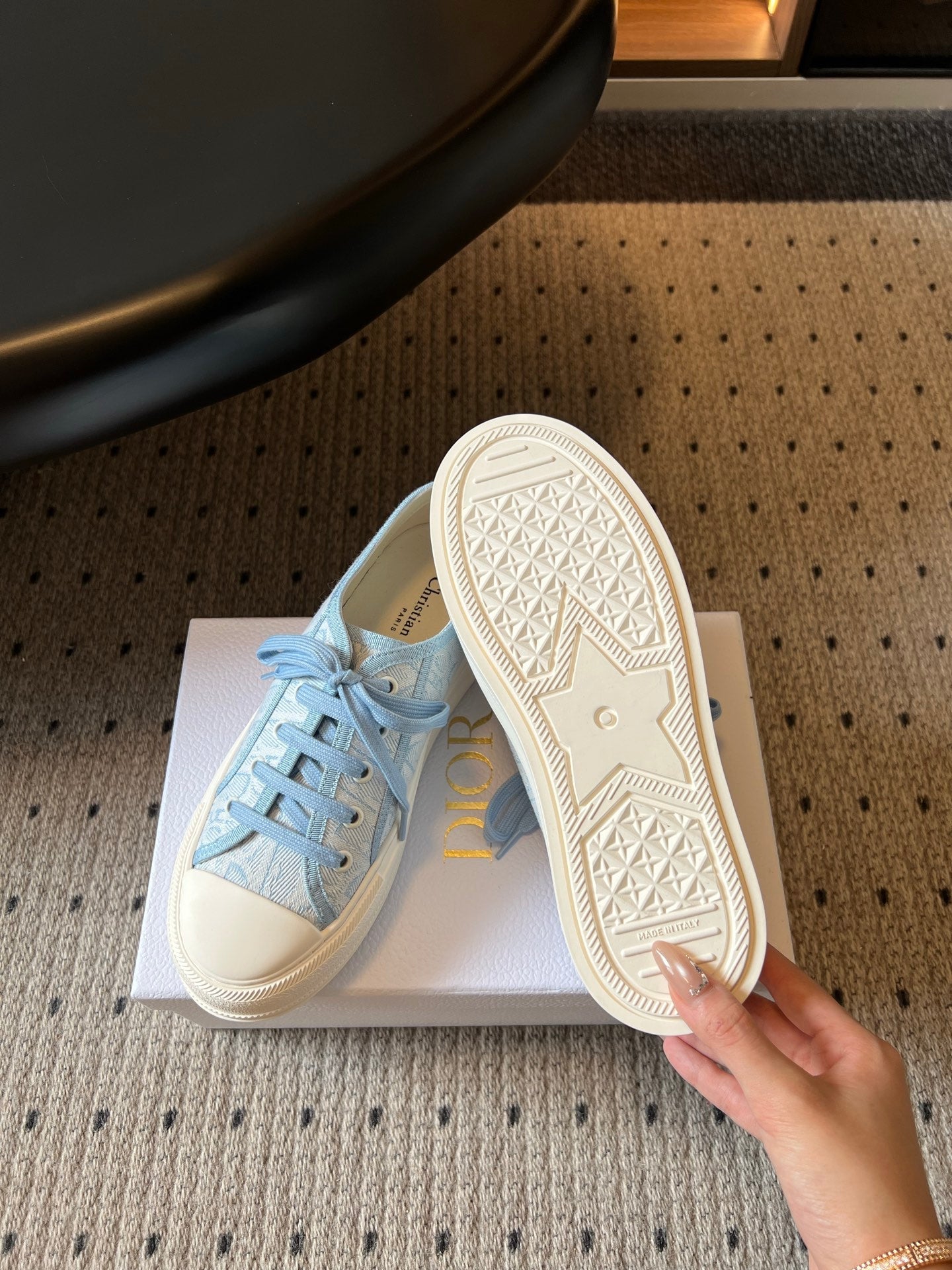 DIOR 26S LOW-TOP SNEAKER 50MM IN LIGHT BLUE OBLIQUE EMBROIDERED CANVAS