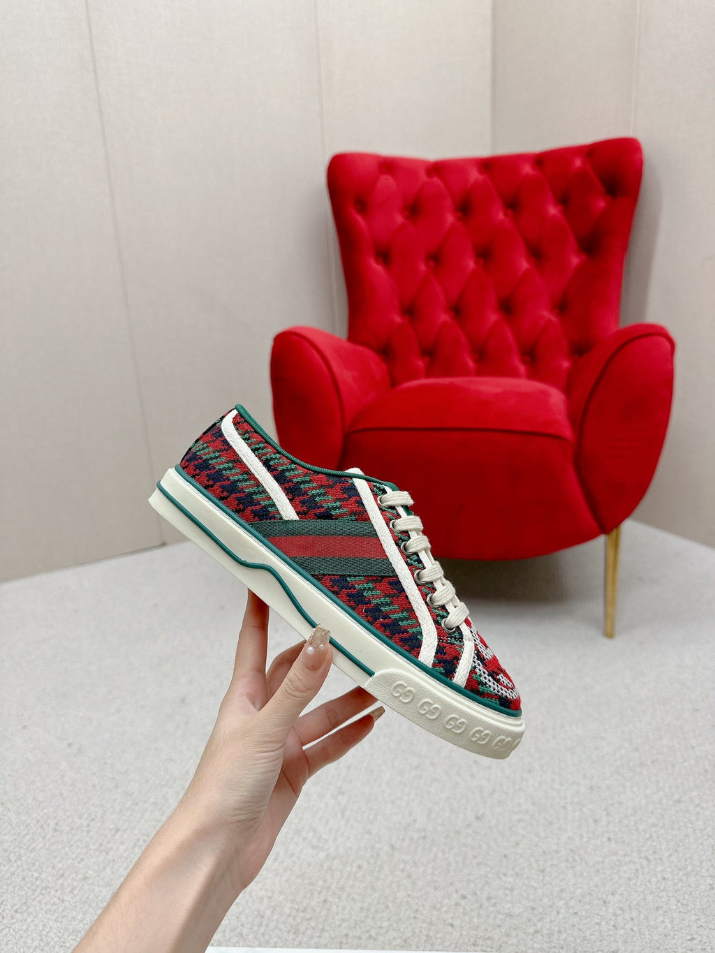 GUCCI 26S LOW TOP SNEAKERS IN MULTICOLOR CANVAS STYLE 21