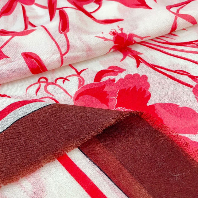SQUARE SCARF 140 CM IN ROSE RED CASHMERE 398256