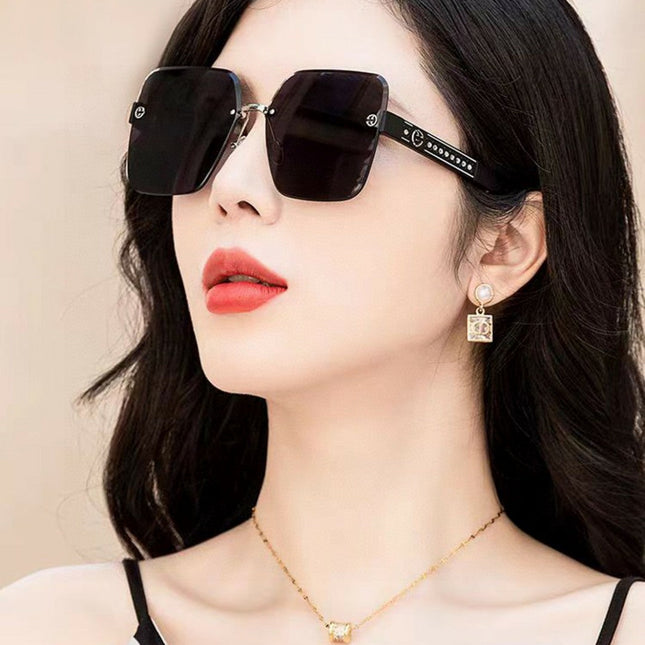 CRYSTAL STUDDED SQUARE FRAME SUNGLASSES 21009 IN ACETATE