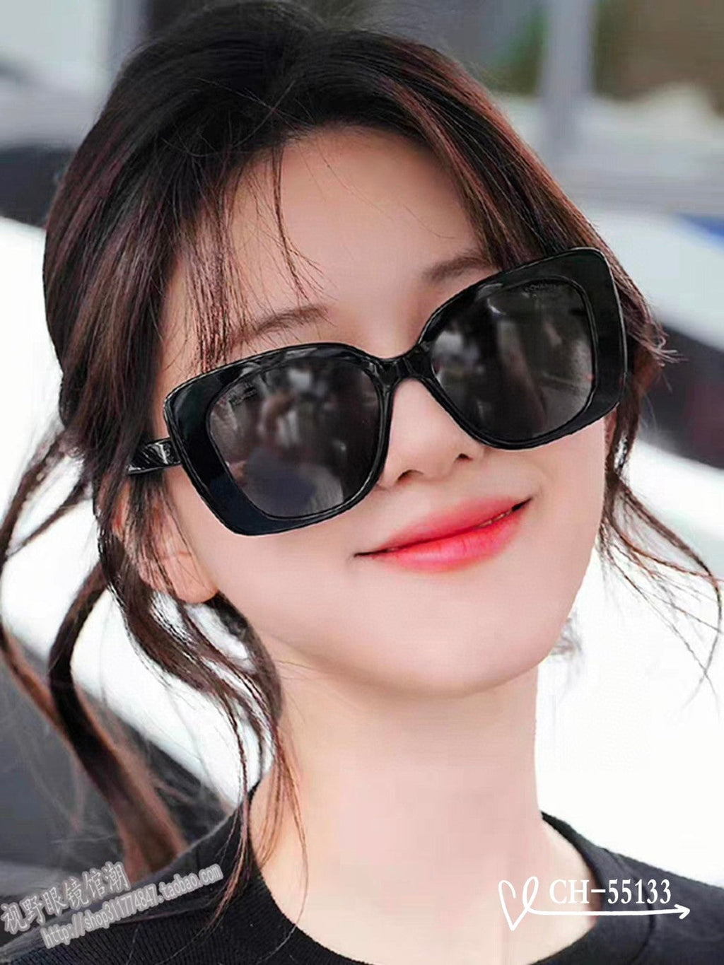 SQUARE SUNGLASSES 55133 IN ACETATE METAL FRAME