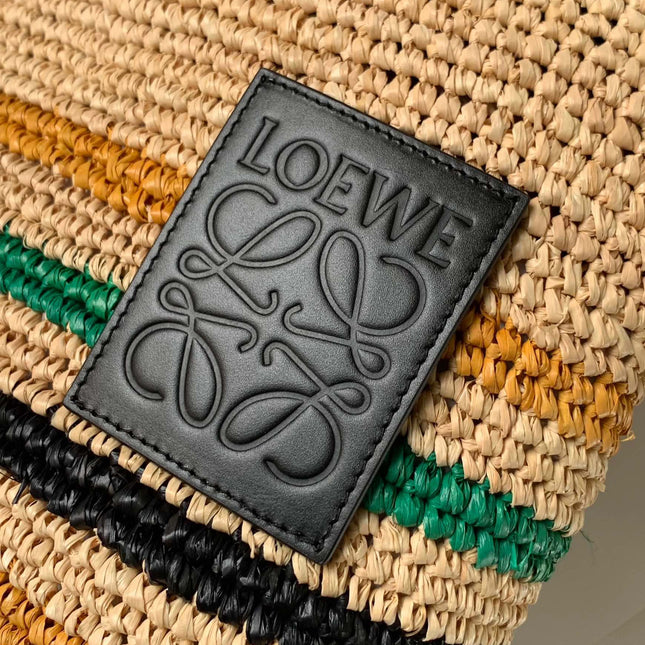 LOE 30 SLIT BAG IN COLORFUL RAFFIA AND CALFSKIN