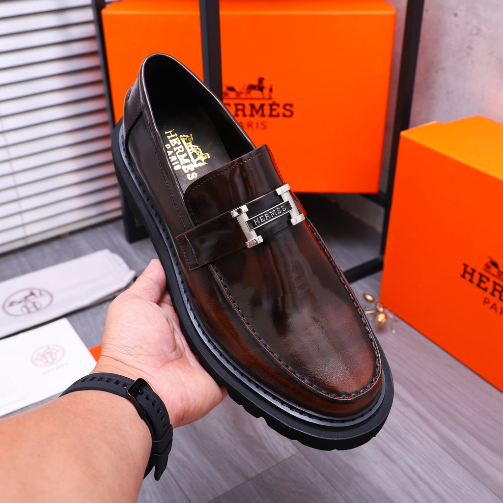 HM GREGOIRE LOAFER GLOSSY WINE CALFSKIN