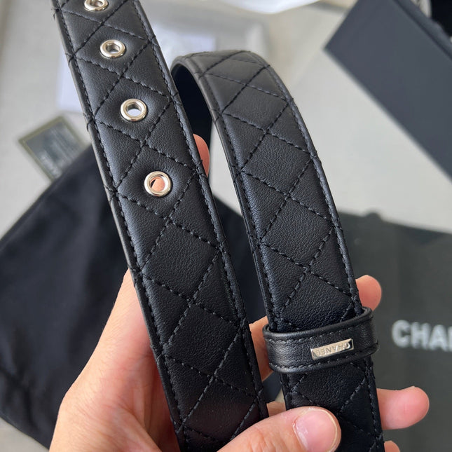 CHANEL 25S BELT 30 MM IN BLACK CALFSKIN 616606