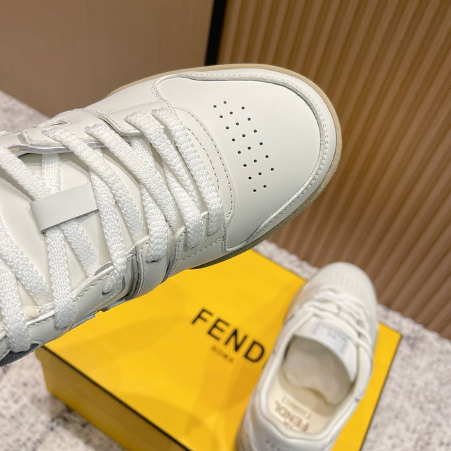 FENDI 25S MATCH SNEAKERS IN CREAM WHITE CALFSKIN STYLE 13