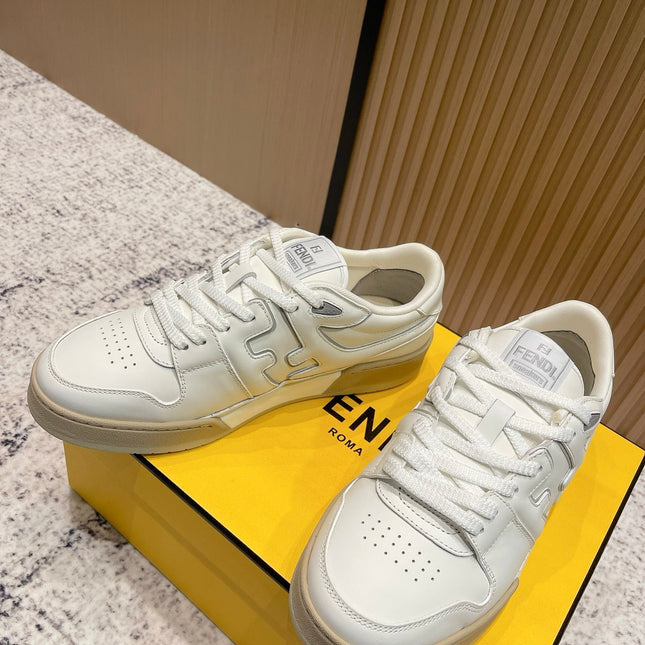 FENDI 25S MATCH SNEAKERS IN CREAM WHITE CALFSKIN STYLE 13