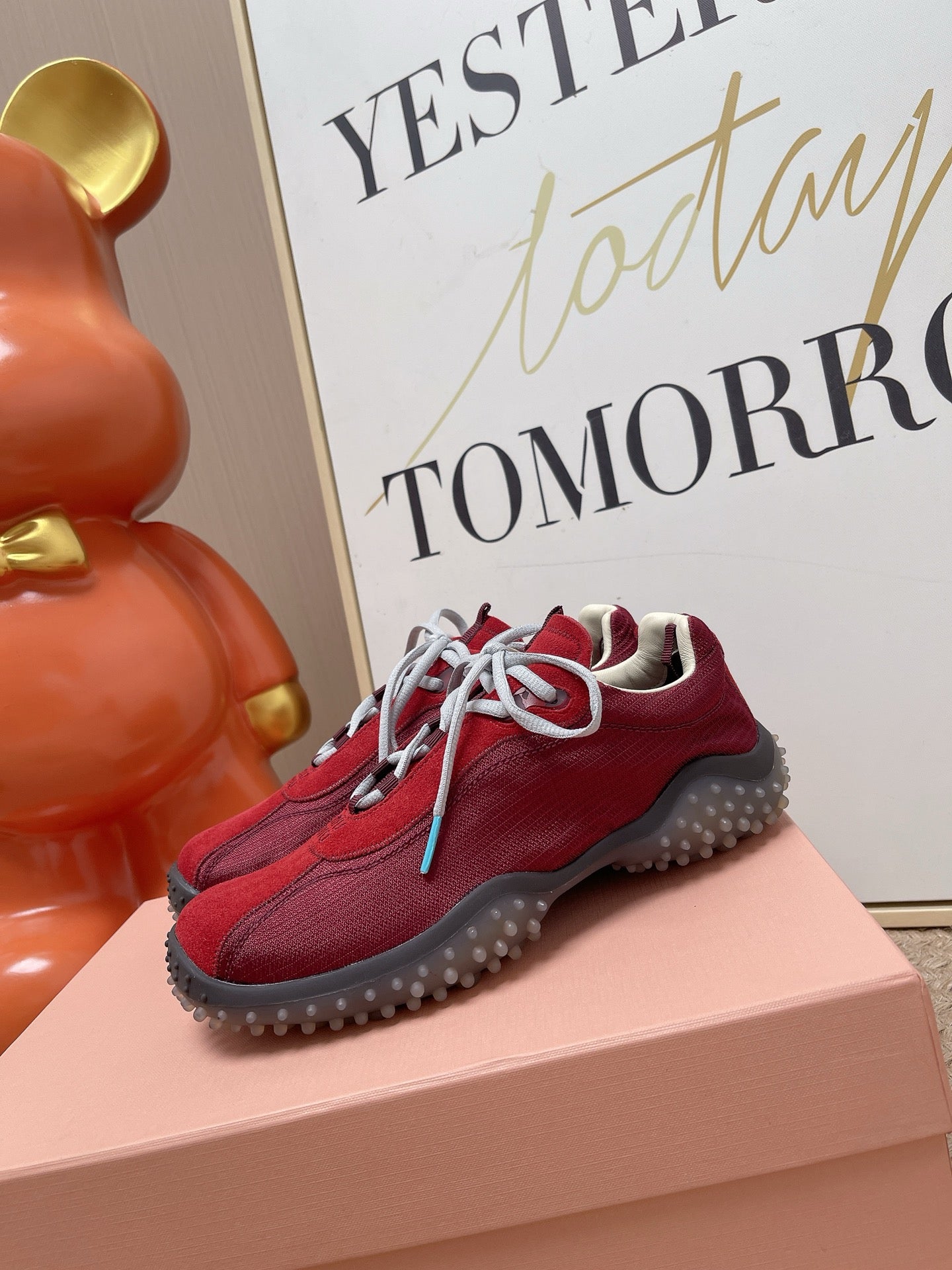 MIUMIU 26S SNEAKER IN RED SUEDE STYLE 5