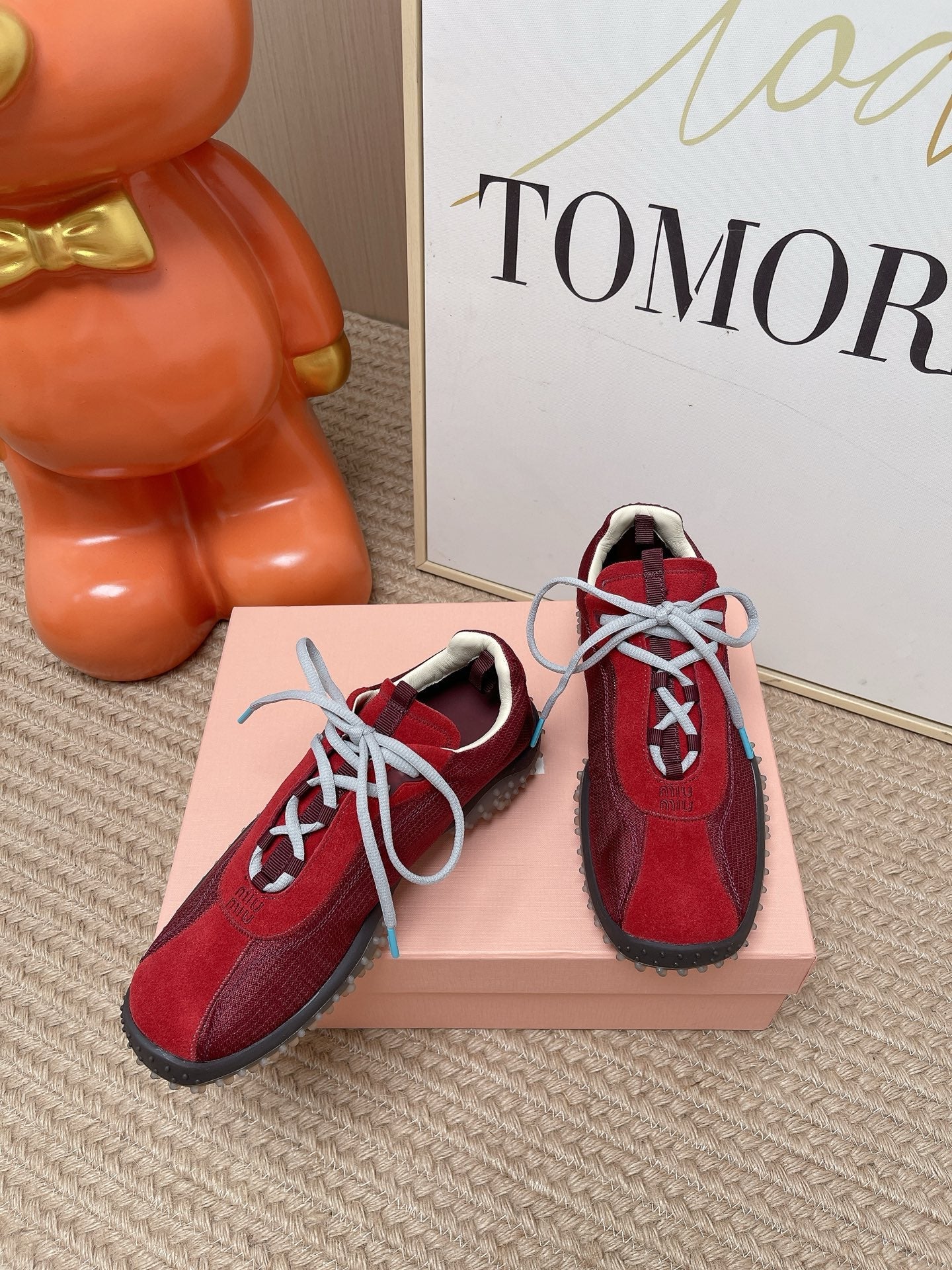 MIUMIU 26S SNEAKER IN RED SUEDE STYLE 5