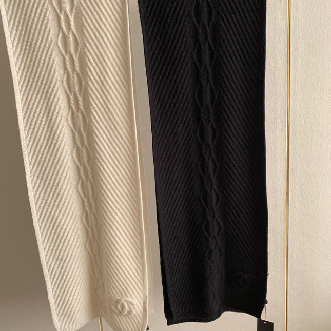 KNIT SCARF 200 CM IN WHITE CASHMERE 392882
