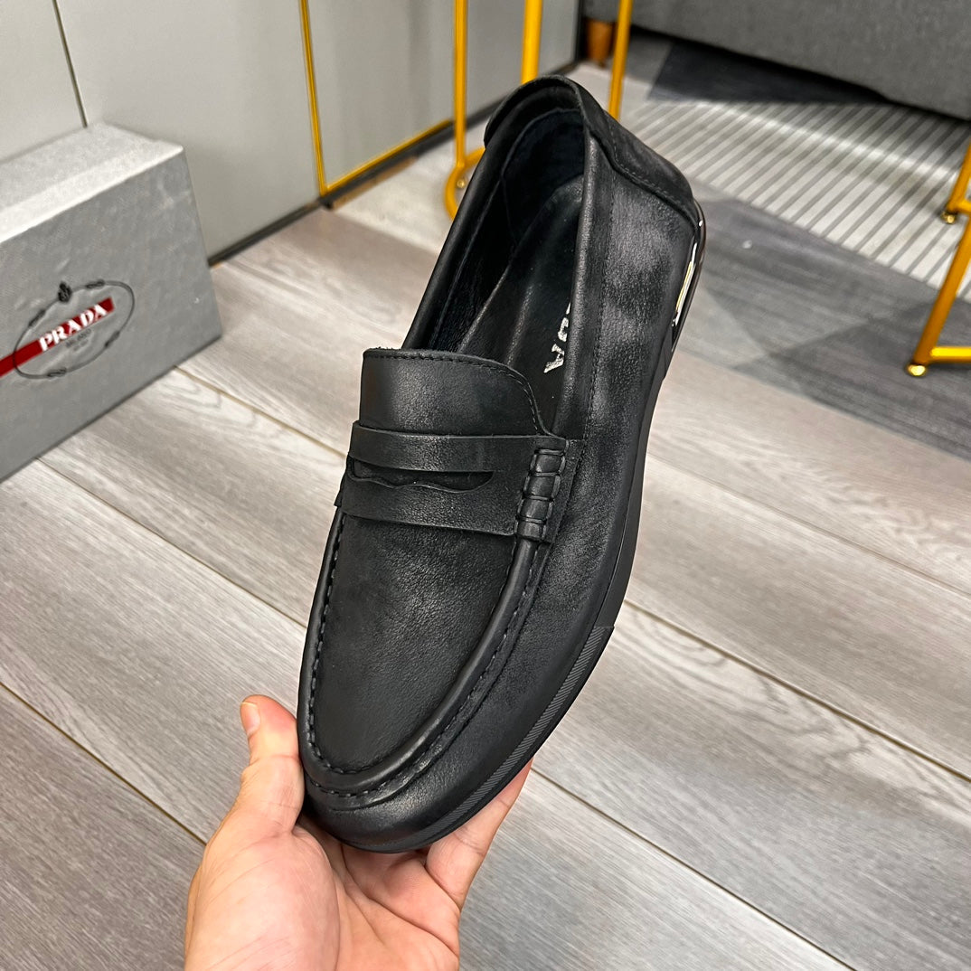 PRA LOAFER IN BLACK SUEDE CALFSKIN