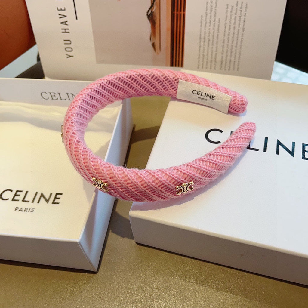 BRIGHT PINK WOOL FABRIC HAIRBAND 402915