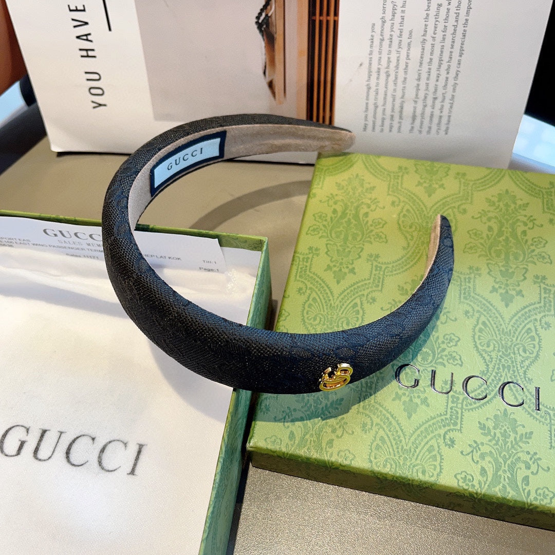 HEADBAND IN BLACK MONOGRAM CANVAS 406055