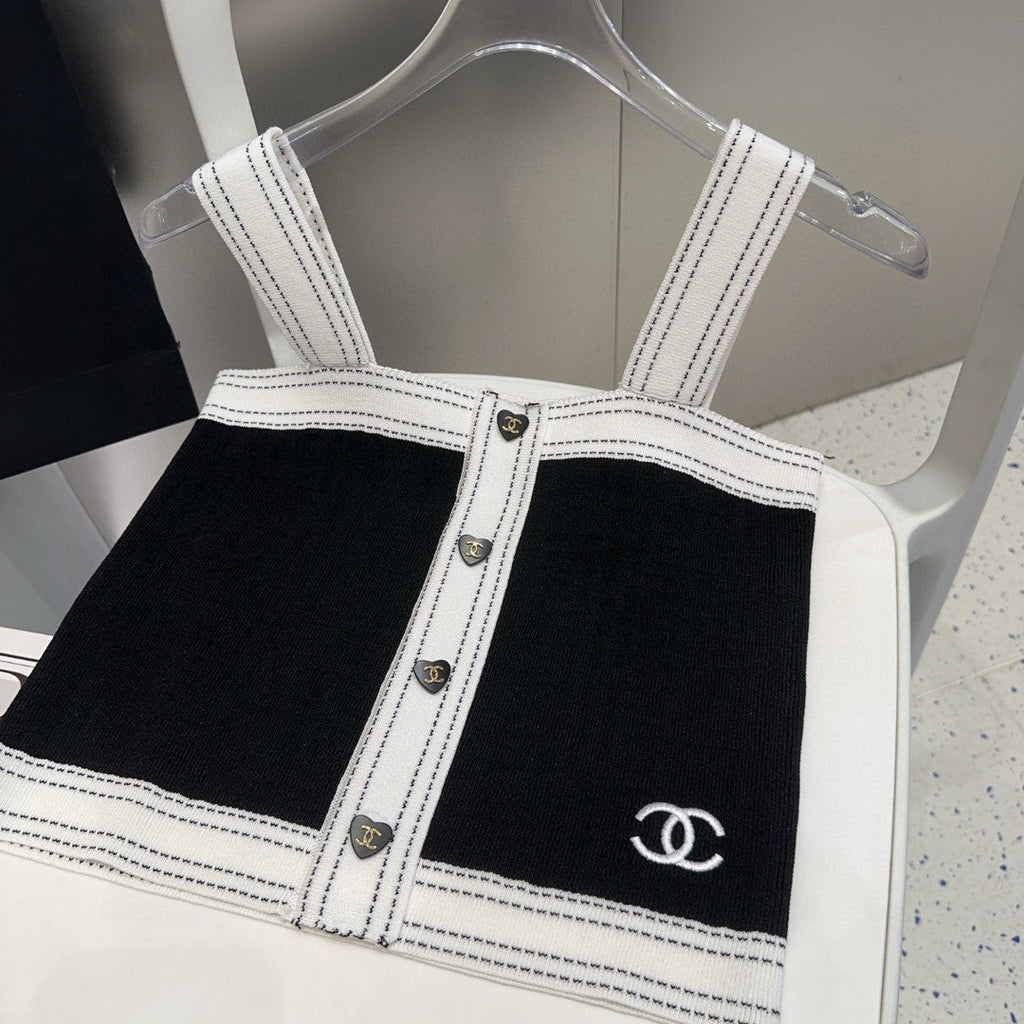 CAMISOLE 629206 IN BLACK AND WHITE WOOL