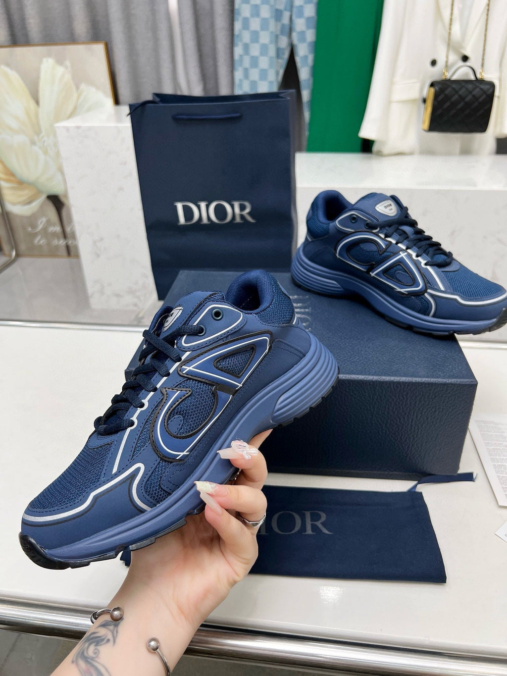CD B30 SNEAKER AZURE MESH FABRIC