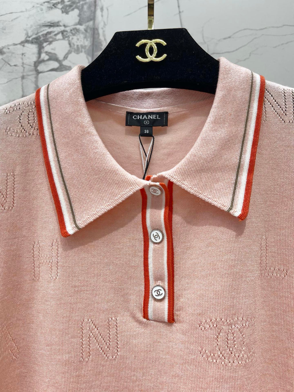 CHANEL 26S SHORT-SLEEVE KNIT POLO STYLE 1179