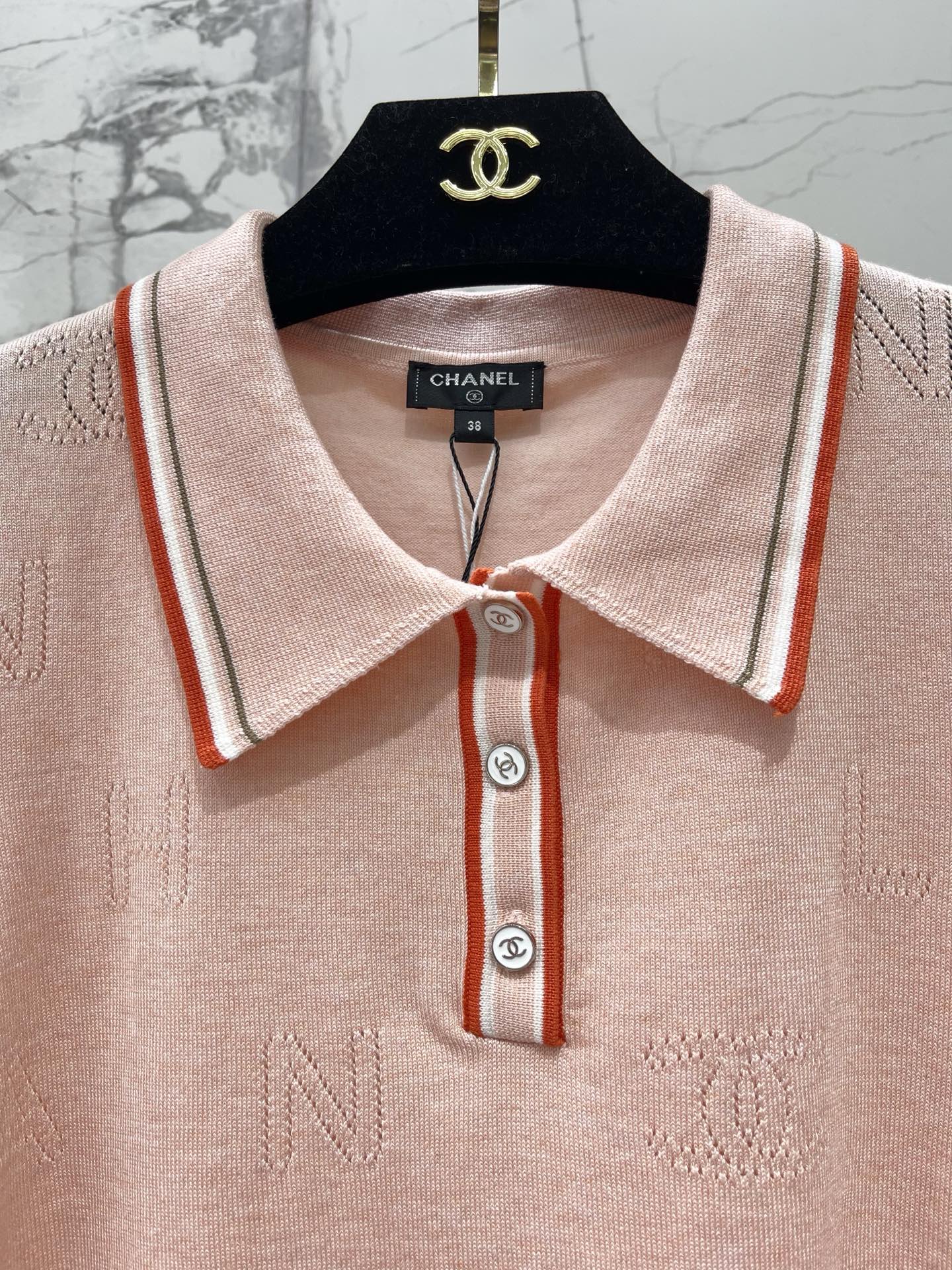 CHANEL 26S SHORT-SLEEVE KNIT POLO STYLE 1179