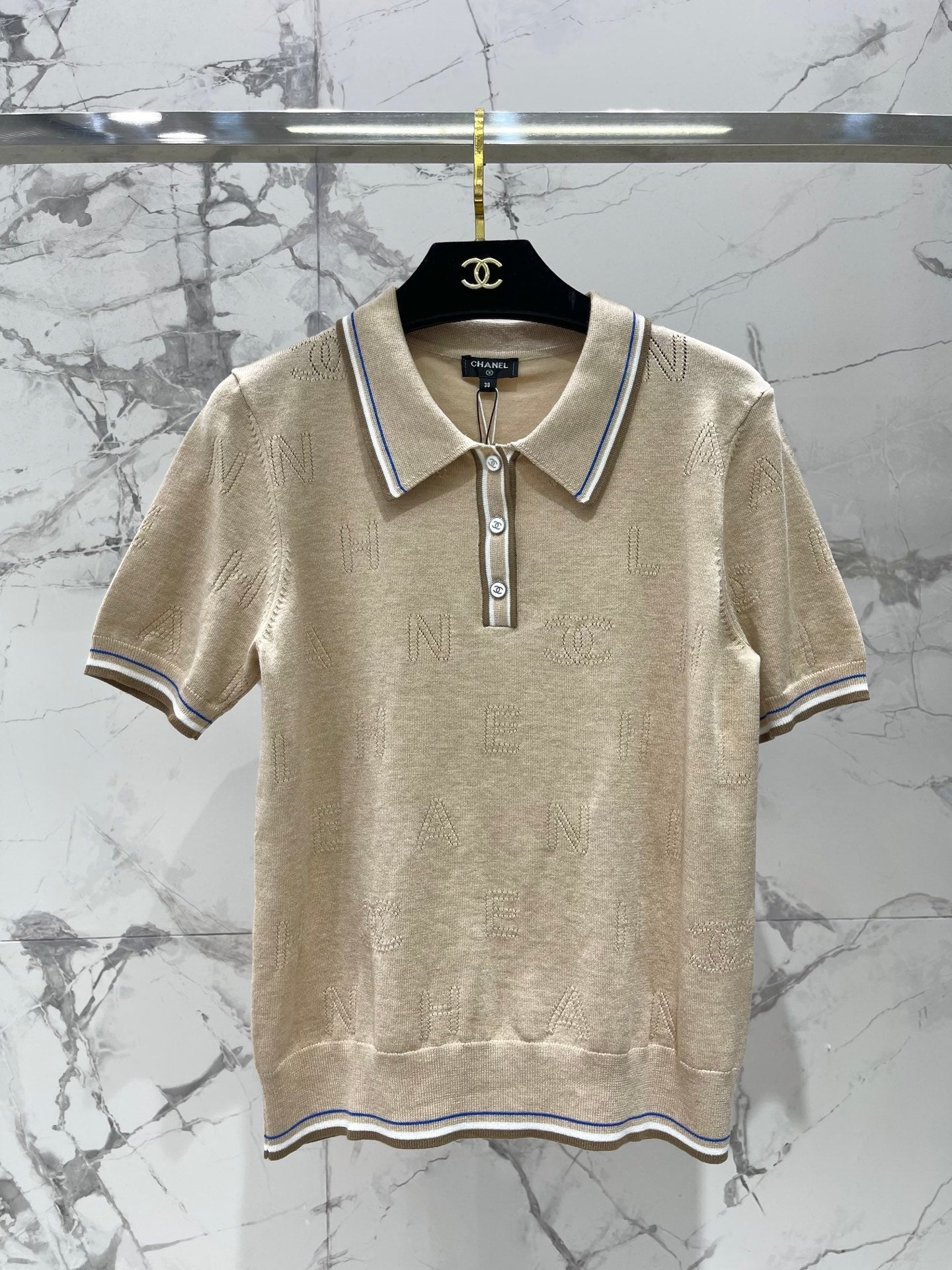 CHANEL 26S SHORT-SLEEVE KNIT POLO STYLE 1178