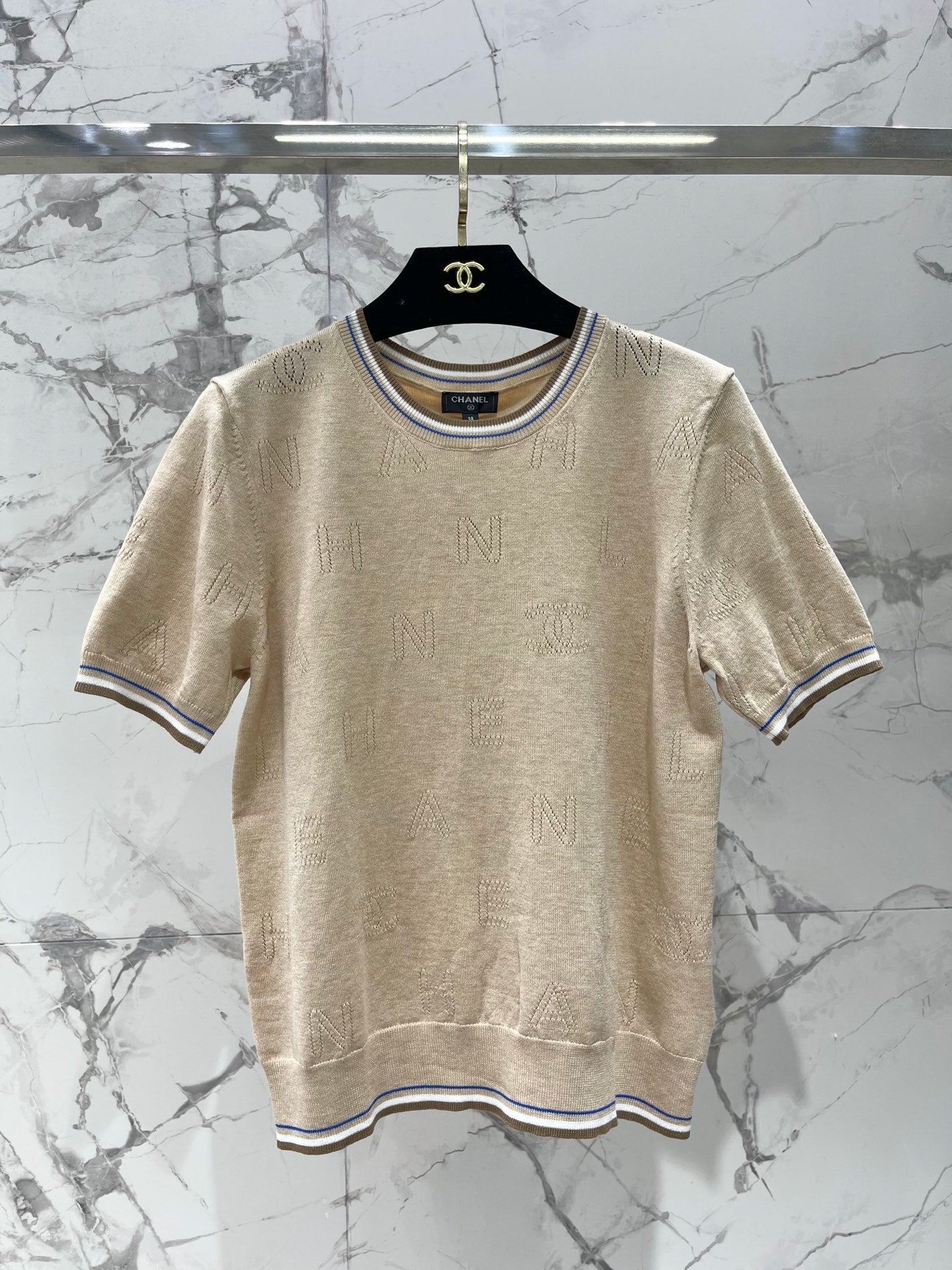 CHANEL 26S SHORT-SLEEVED KNIT SHIRT STYLE 1163