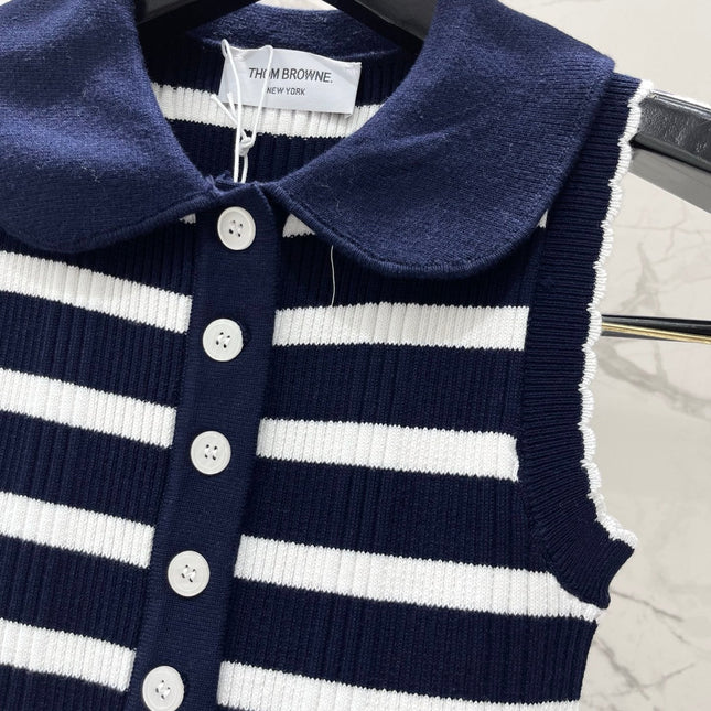 THOM 26S SLEEVELESS POLO KNIT TOP STYLE 255