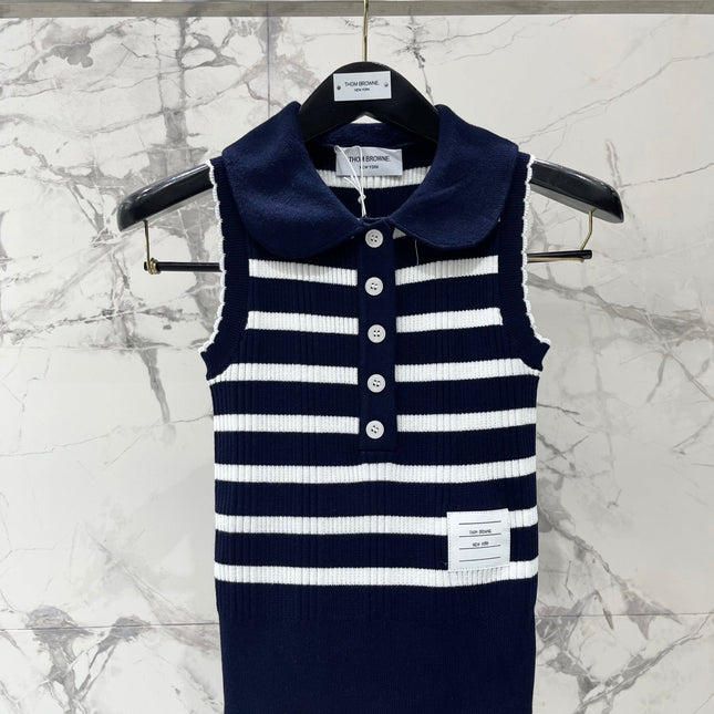 THOM 26S SLEEVELESS POLO KNIT TOP STYLE 255