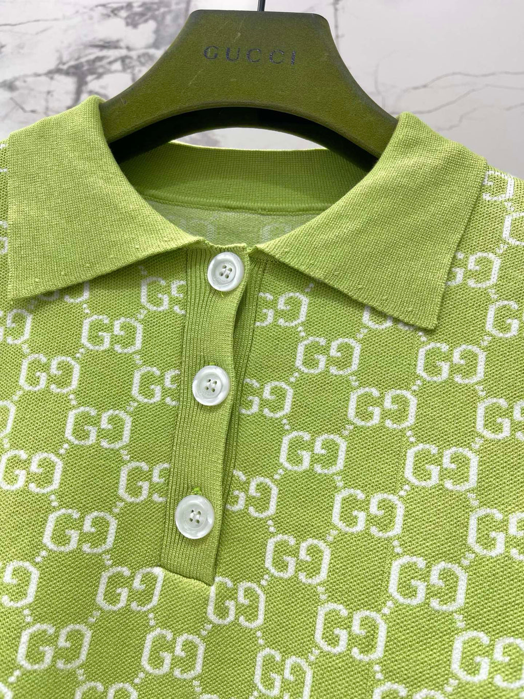 GUCCI 26S SHORT-SLEEVE KNIT POLO SHIRT 471