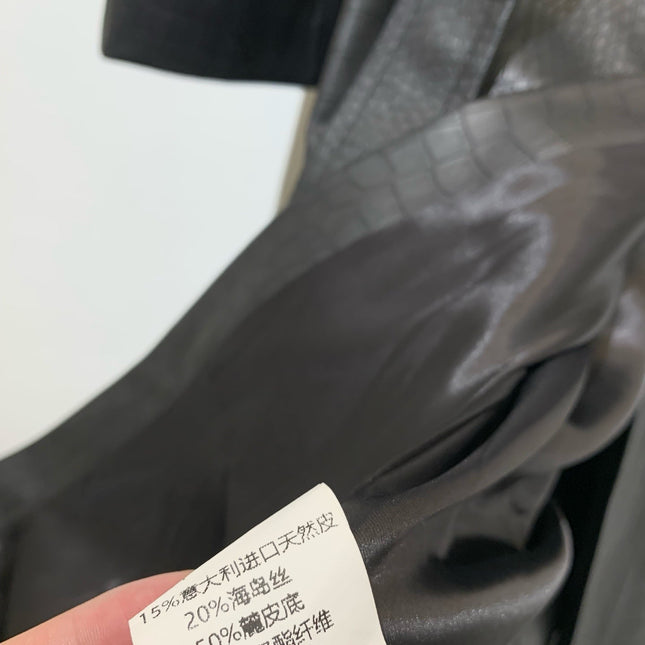 DIOR 25S LONG CROCODILE LEATHER COAT 665