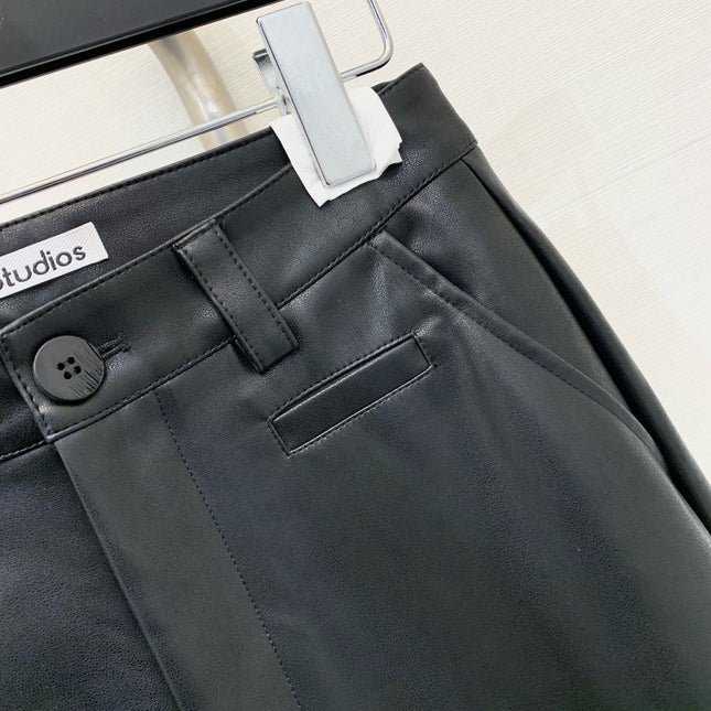 DIOR 25S LEATHER CROPPED PANTS 666
