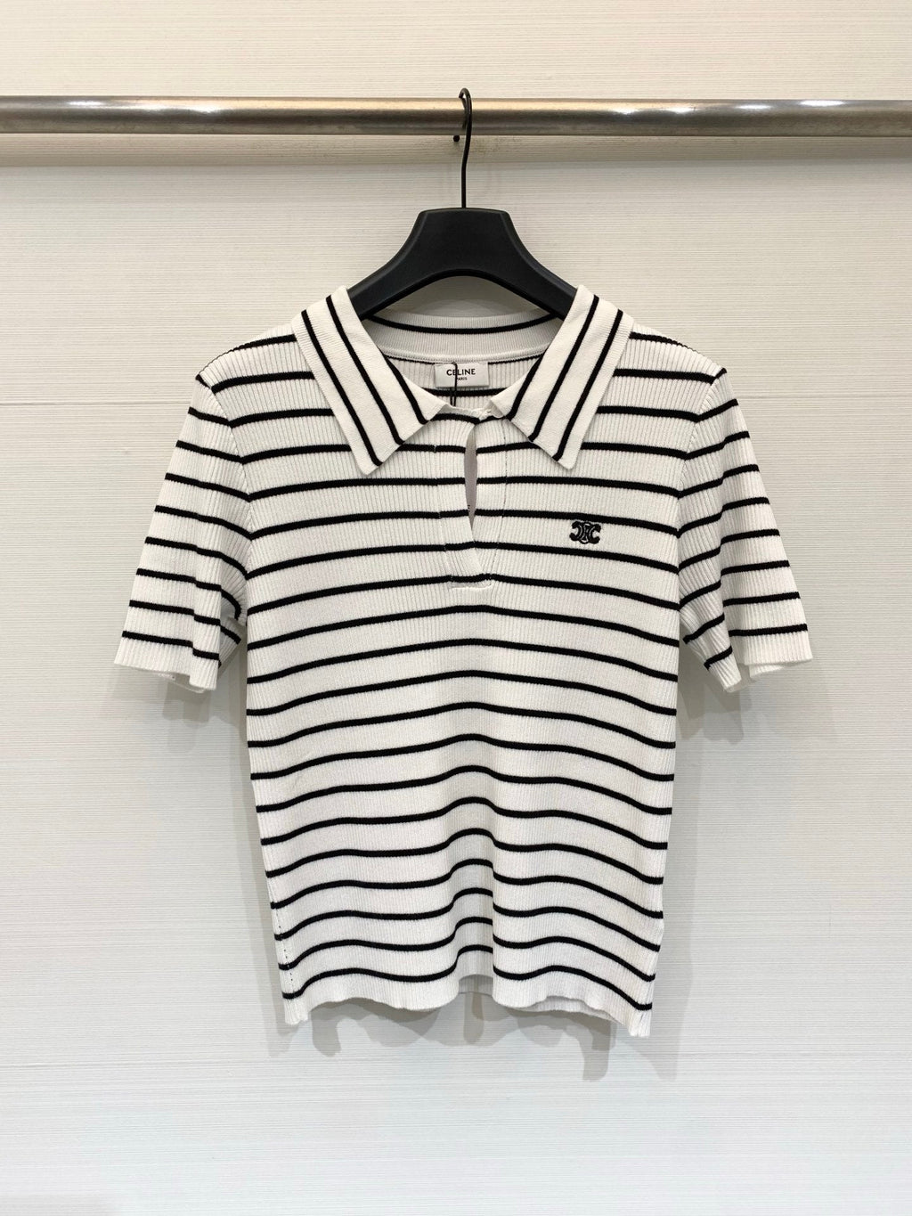CELINE 26S STRIPED SHORT-SLEEVE POLO SHIRT 488