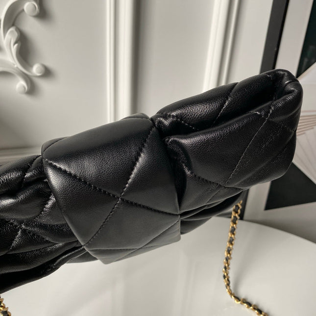 CHANEL 25S BOW BAG 26 IN BLACK LAMBSKIN WITH GOLD HARDWARE