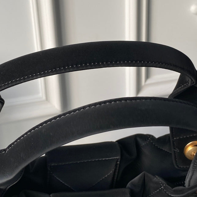 CHANEL 25S BOW BAG 38 IN BLACK VELVET WITH GOLD HARDWARE