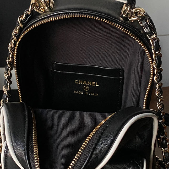CHANEL 25S MINI BACKPACK 18 IN BLACK LAMBSKIN