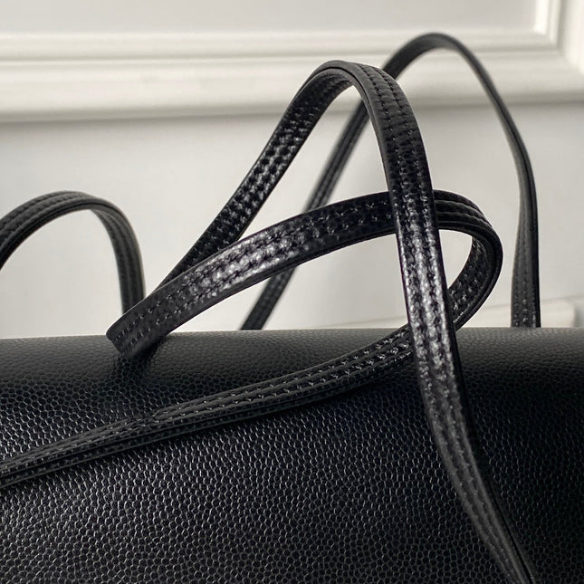 CHANEL 26S SMALL PREPPY COCO FLAP BAG 22 IN BLACK GRAINED CALFSKIN GOLD HARDWARE