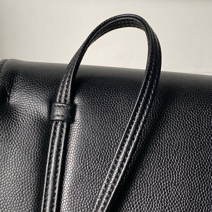 CHANEL 26S SMALL PREPPY COCO FLAP BAG 22 IN BLACK GRAINED CALFSKIN GOLD HARDWARE