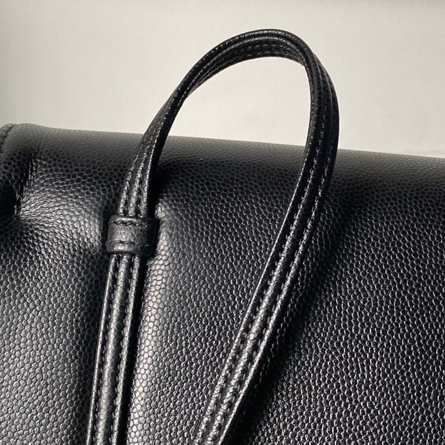 CHANEL 26S SMALL PREPPY COCO FLAP BAG 22 IN BLACK GRAINED CALFSKIN GOLD HARDWARE