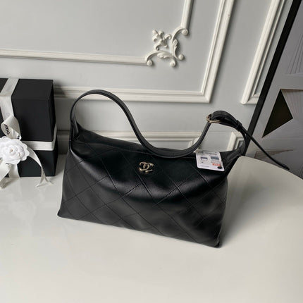 CHANEL 26S HOBO BAG 32 IN BLACK LAMBSKIN GOLD HARDWARE