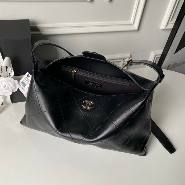 CHANEL 26S HOBO BAG 32 IN BLACK LAMBSKIN GOLD HARDWARE