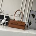 CHANEL 26S BOWLING BAGUETTE BAG 30CM IN CARAMEL BROWN CAVIAR CALFSKIN