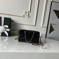 CHANEL 26S MINI TIMELESS CLASSIC BARREL BAG 19 IN BLACK CROCODILE-EMBOSSED PATENT CALFSKIN GOLD HARDWARE