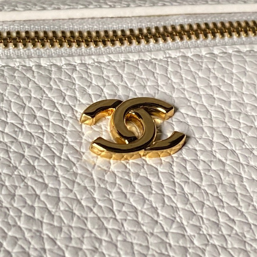 CHANEL 26S VANITY BAG 19 IN IVORY WHITE CAVIAR CALFSKIN GOLD HARDWARE