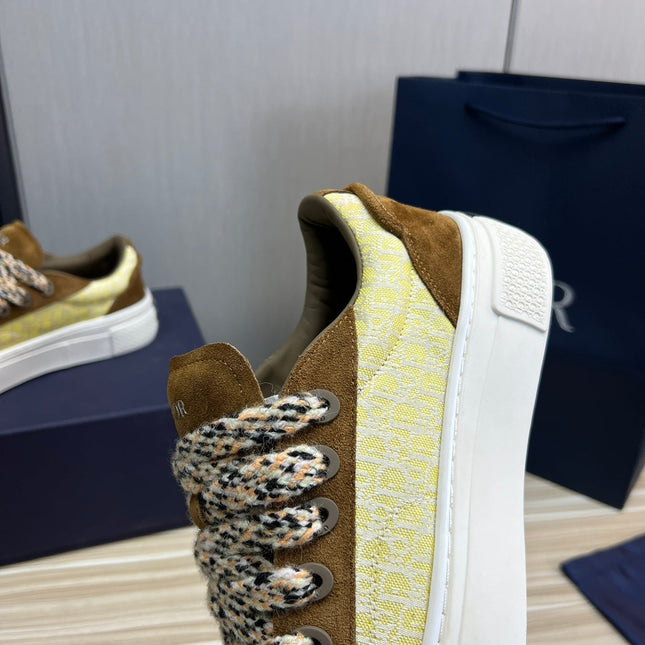 CD B33 SNEAKER BROWN AND PASTEL YELLOW SUEDE
