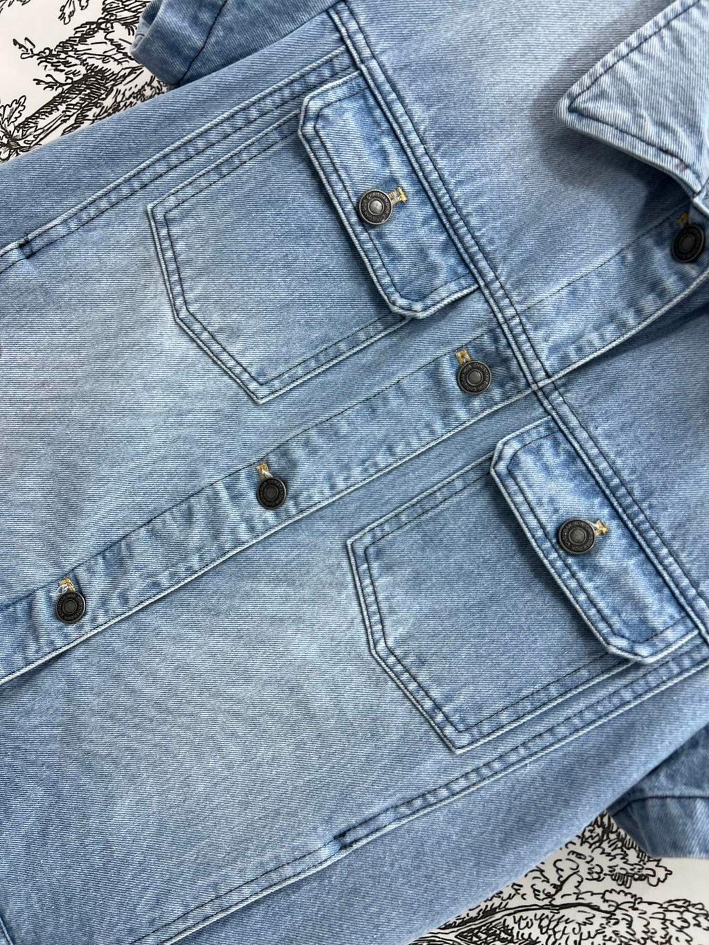 JACKET DENIM JACQUARD DUSTY BLUE 266724